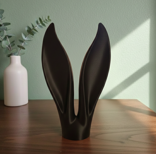 3D-gedruckte Osterhasen-Ohren – minimalistische Osterdeko in Schwarz und Weiß