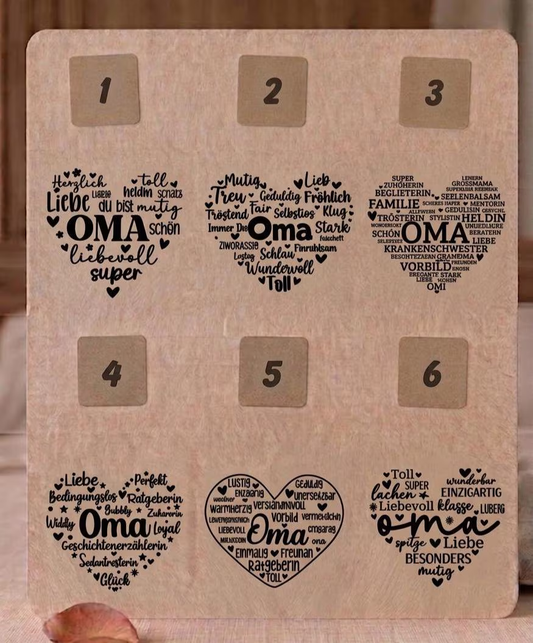 Geschenk Kerze im Glas – Eine Tüte Licht für Oma – 6 Designs, 2 Farben, fertig verpackt mit Rose & Schleife