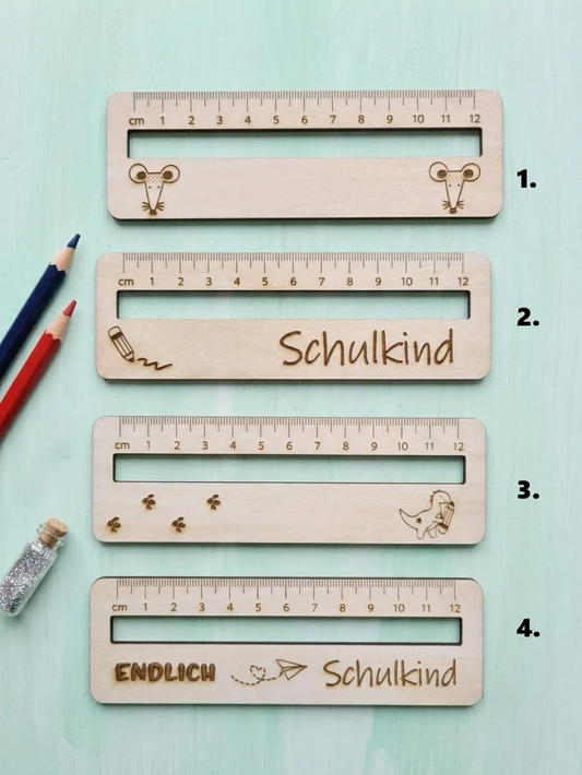 Lineal Holz Schulkind – Geschenk Einschulung 2026 Erste Klasse Schultüte