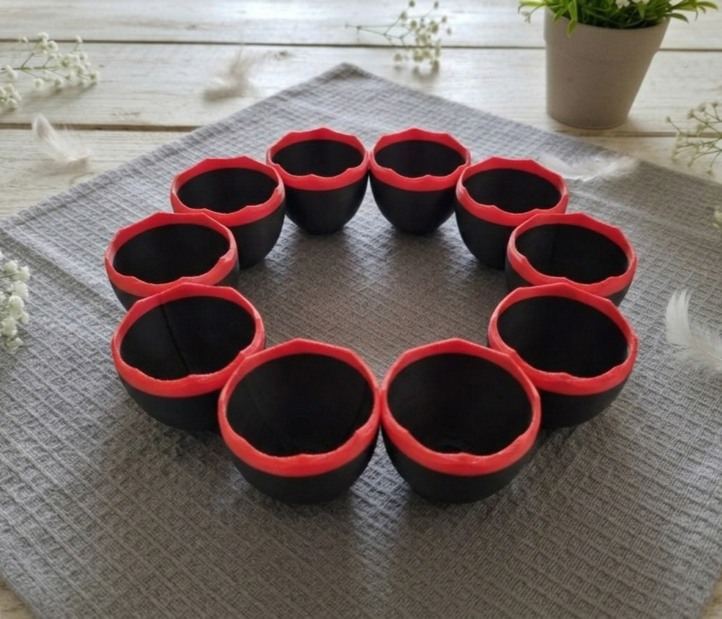 Eierkranz Schwarz-Rot 3D-Druck Osterdeko