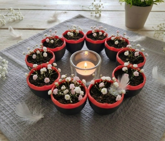 Eierkranz Schwarz-Rot 3D-Druck Osterdeko