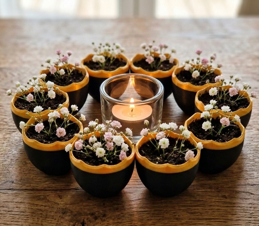 Eierkranz Schwarz-Gold 3D-Druck Osterdeko