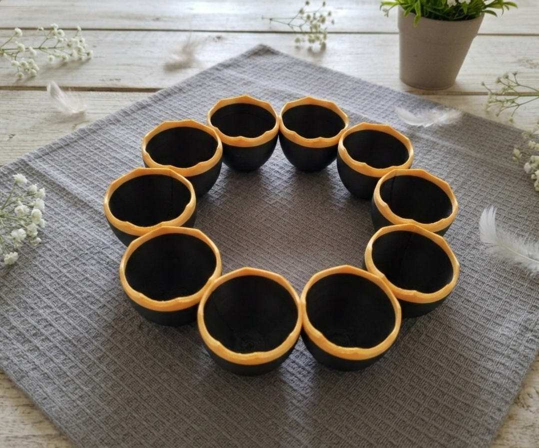 Eierkranz Schwarz-Gold 3D-Druck Osterdeko