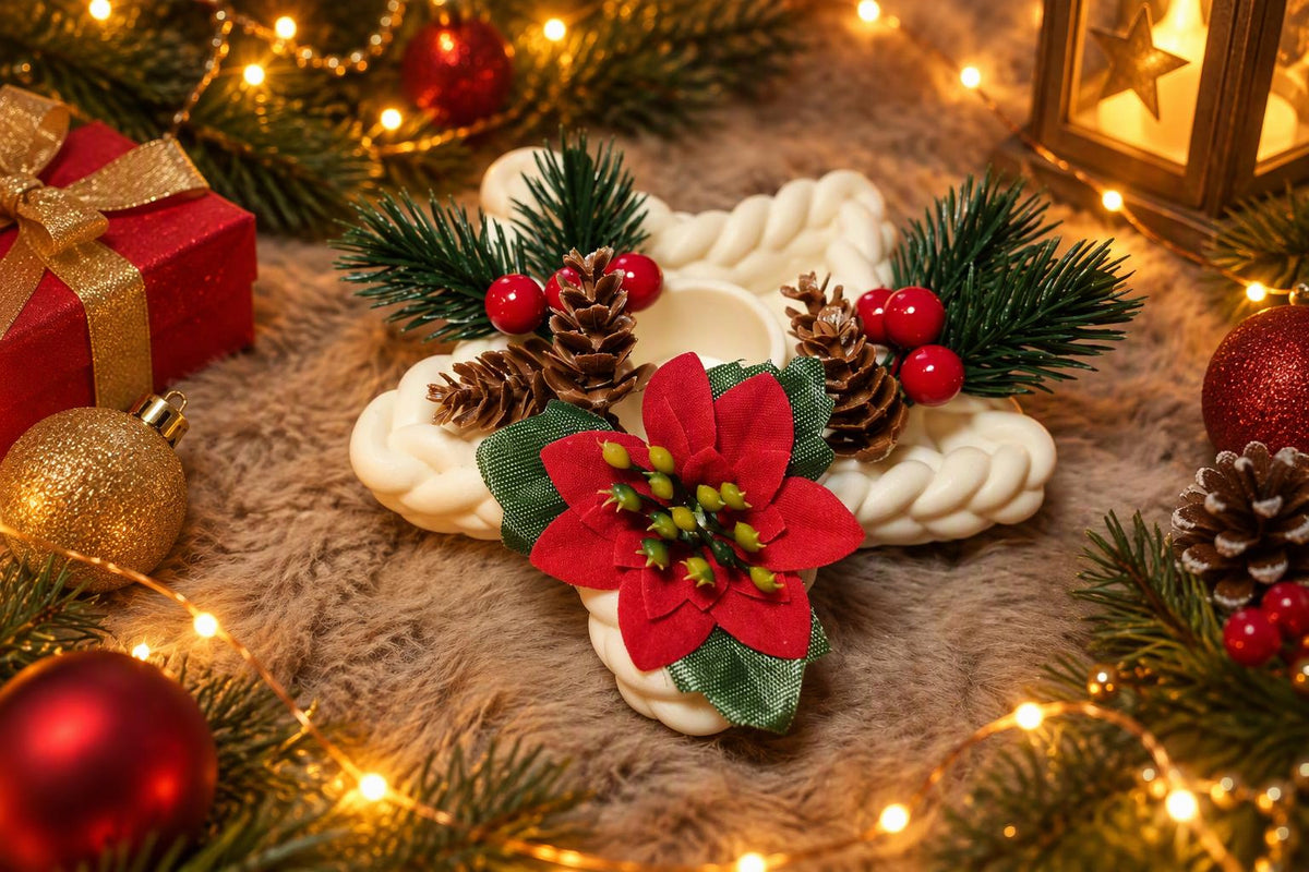 Stern für LED-Kerzen in Strickoptik – Weihnachtsdeko, 11 cm