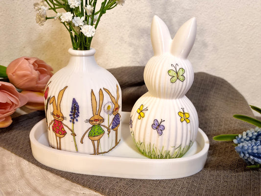 Osterdeko | Ostern Set | Ostern Deko | Handgefertigt | 3D-Druck | Serviettentechnik | Frühlingsdeko |