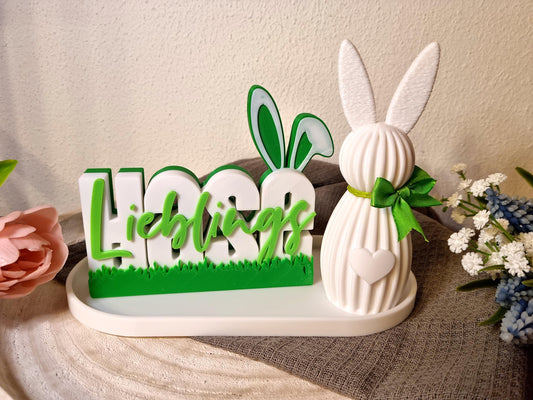 Osterdeko | Ostern einzeln oder 3er Set | mehrfarbig | Schriftzug | Osterhase | Ostern | Deko Set | 3D Druck