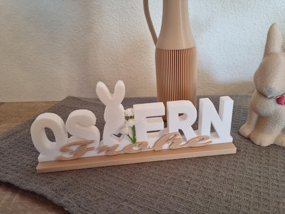 Detailansicht 'Frohe Ostern' Schriftzug mit Hasen-Symbol - 3D-Druck