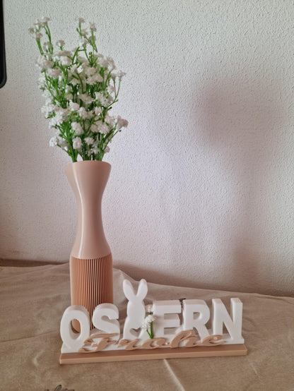 Seitenansicht 'Frohe Ostern' Schriftzug 3D - Selbststehende OsterdekoDruck