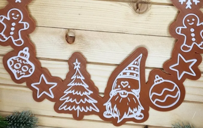 Weihnachtskranz „Frohe Weihnachten“ - 3D-Druck Tür- & Wanddeko