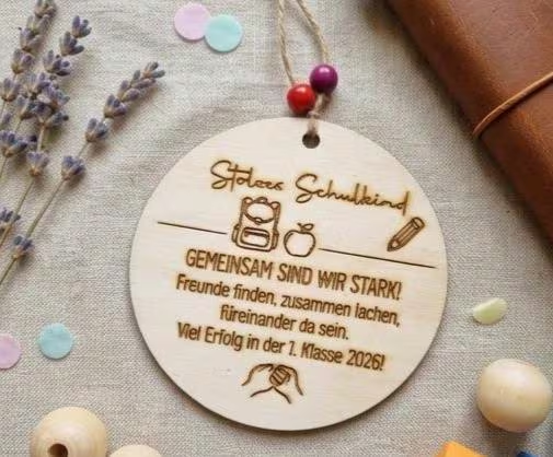 Mutmacher Holz Plakette – Geschenk zur Einschulung 2026 | Schulkind Glücksbringer