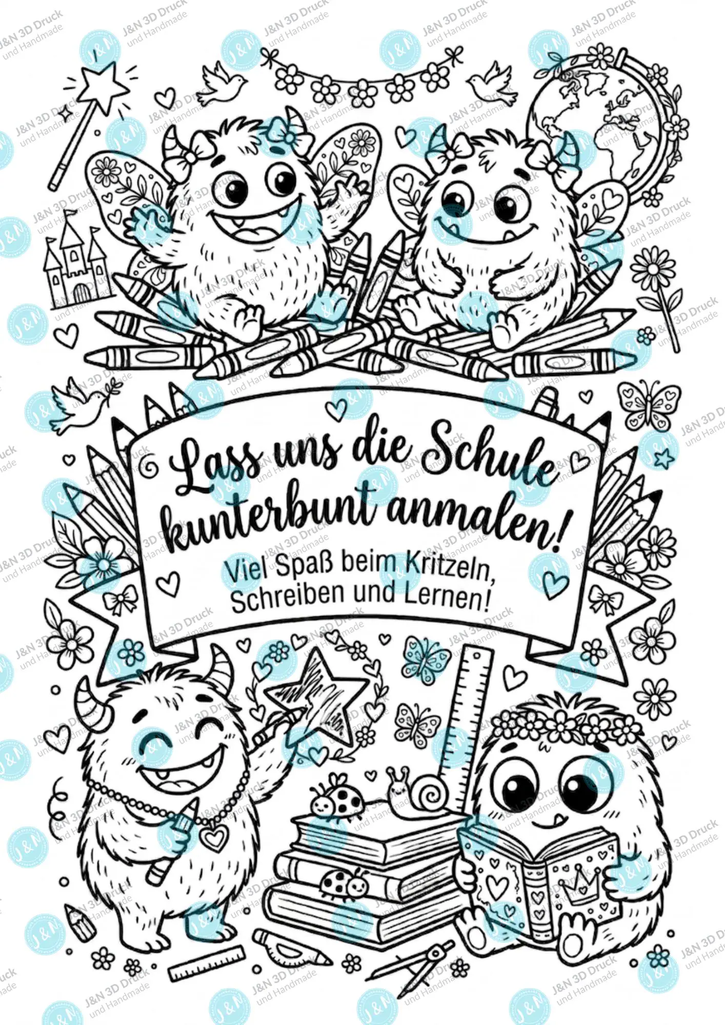 Stiftebox Holz Monster – Geschenk Einschulung 2026 Schulkind personalisiert