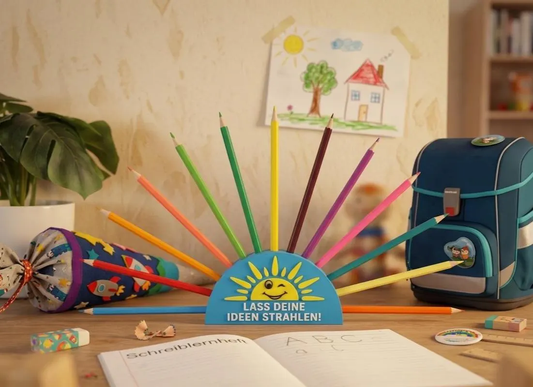 Sonnen Stiftehalter aus 3D-Druck, Einschulung Geschenk, Schreibtisch Deko Kinder