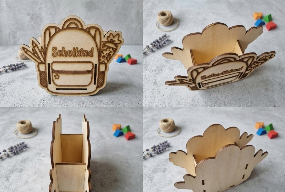 Stiftehalter Holz Schulkind – Schreibtisch Organizer Einschulung 2026