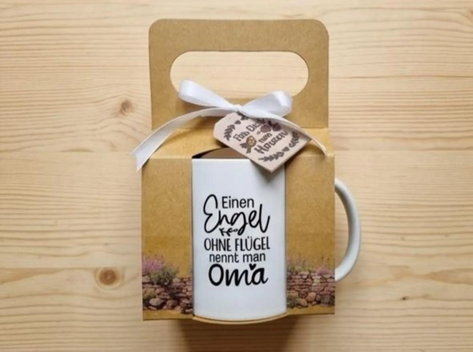 Geschenk für Oma Tasse mit Spruch – Muttertagsgeschenk Kaffeetasse im Geschenkset – 21 Designs, fertig verpackt