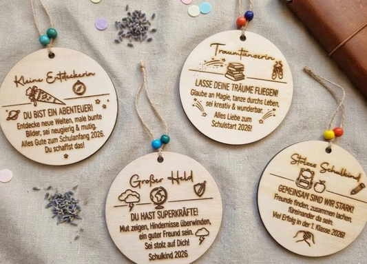 Mutmacher Holz Plakette – Geschenk zur Einschulung 2026 | Schulkind Glücksbringer