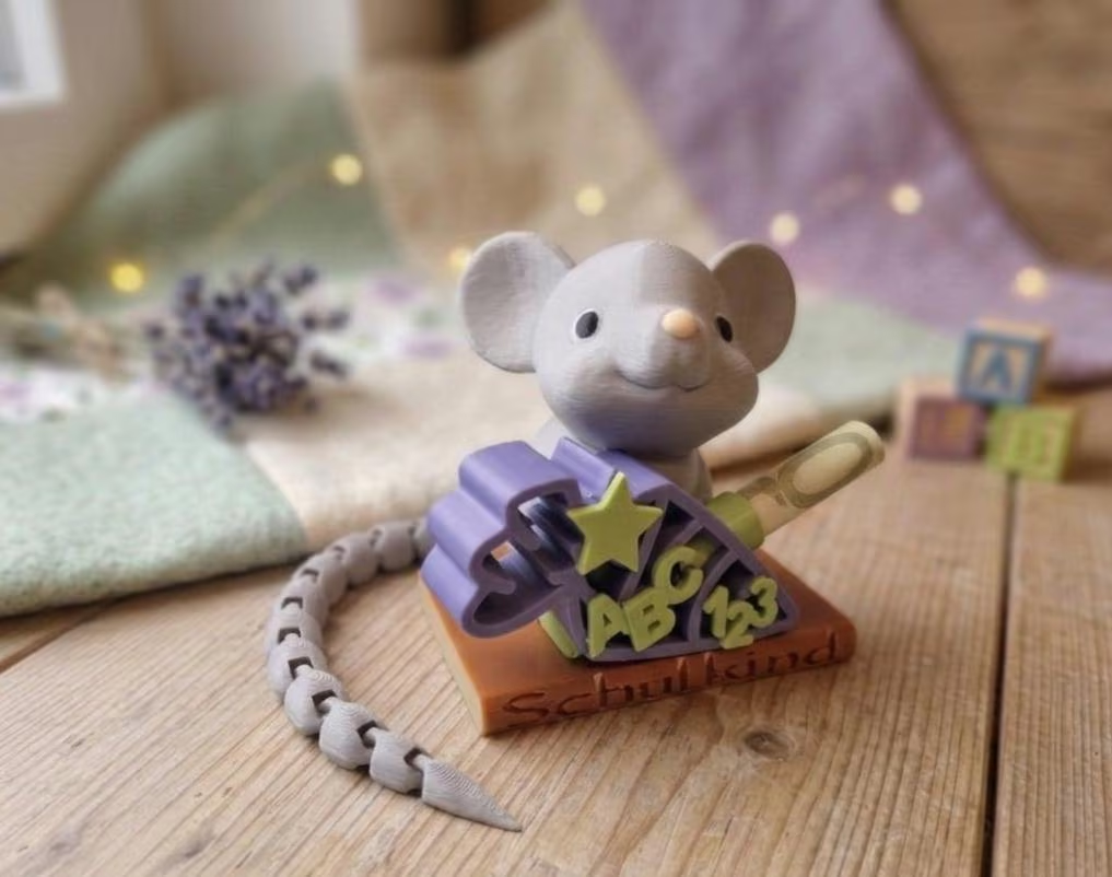 Maus Einschulung Geschenk - Geldgeschenk Schulkind - 3D Druck Deko