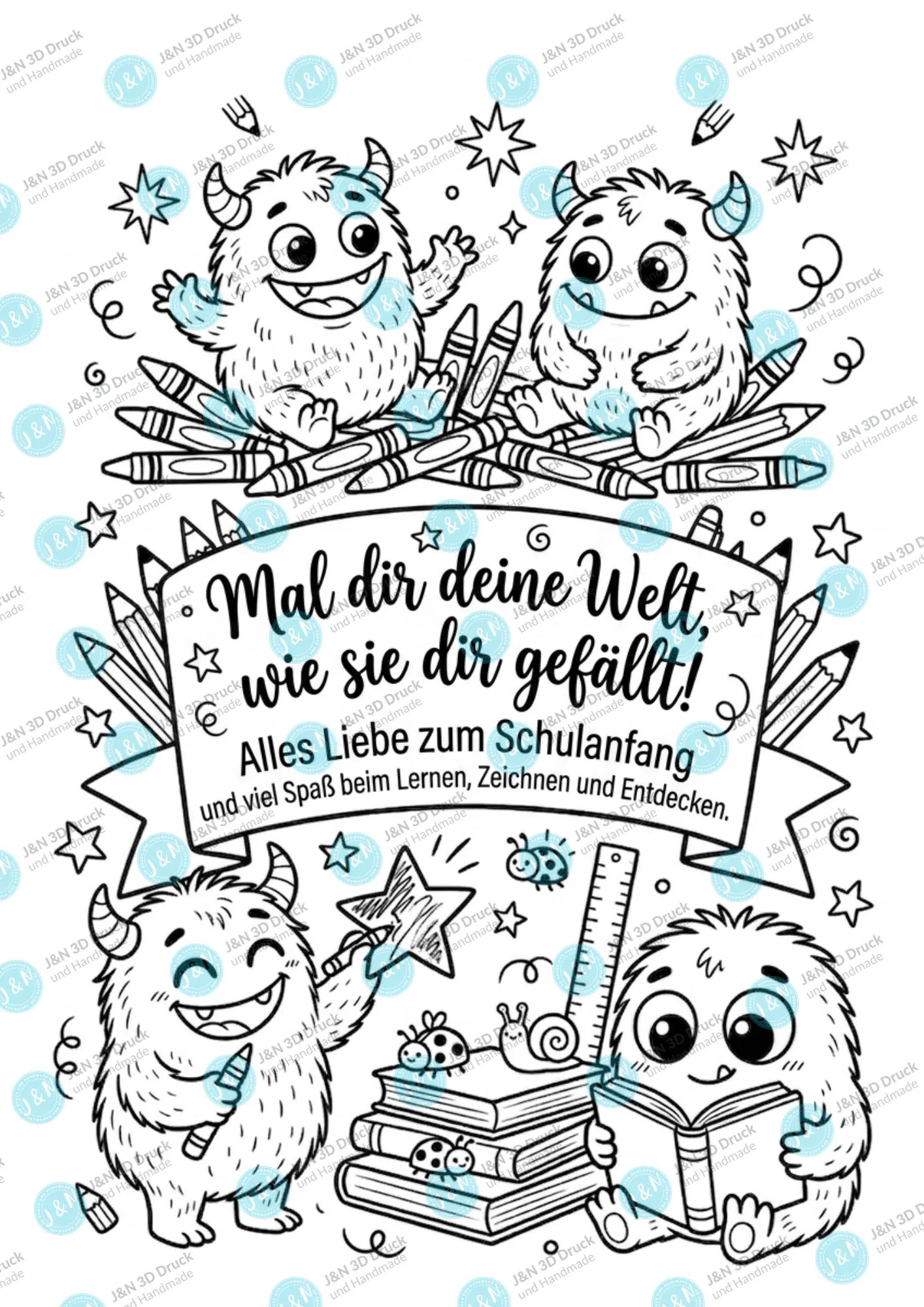Stiftebox Holz Monster – Geschenk Einschulung 2026 Schulkind personalisiert