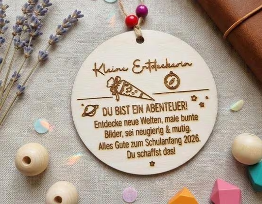 Mutmacher Holz Plakette – Geschenk zur Einschulung 2026 | Schulkind Glücksbringer