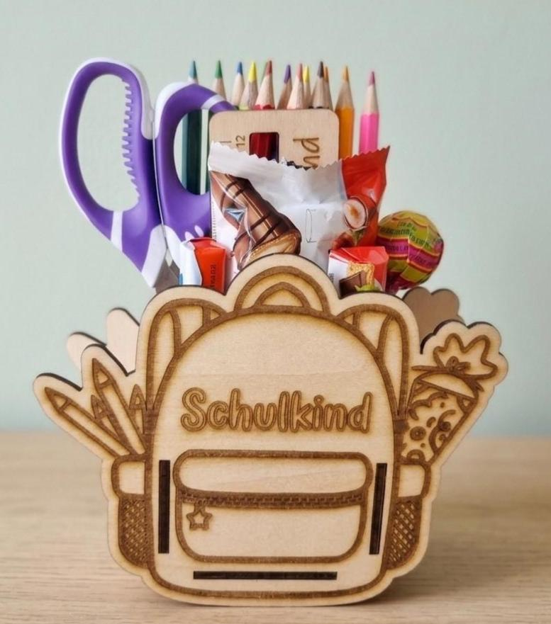 Stiftehalter Holz Schulkind – Schreibtisch Organizer Einschulung 2026
