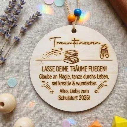 Mutmacher Holz Plakette – Geschenk zur Einschulung 2026 | Schulkind Glücksbringer