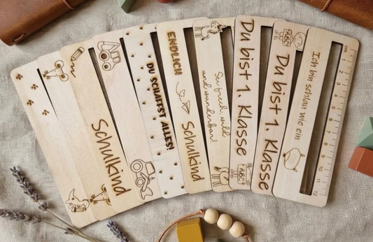 Lineal Holz Schulkind – Geschenk Einschulung 2026 Erste Klasse Schultüte
