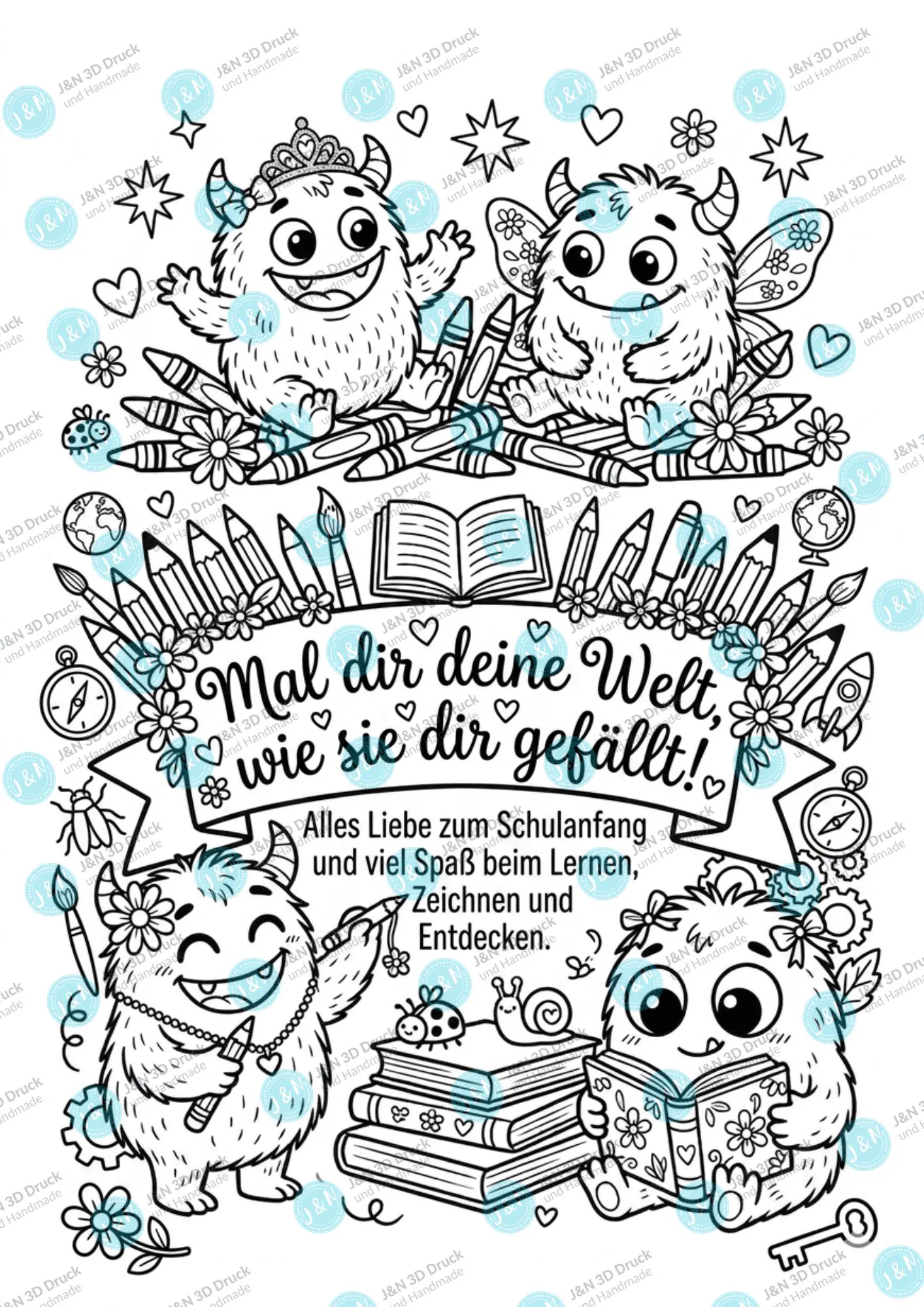 Stiftebox Holz Monster – Geschenk Einschulung 2026 Schulkind personalisiert
