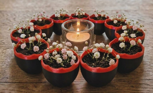 Eierkranz Schwarz-Rot 3D-Druck Osterdeko