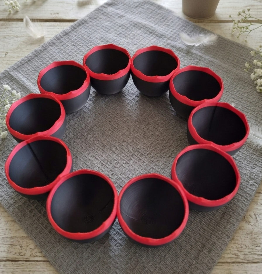 Eierkranz Schwarz-Rot 3D-Druck Osterdeko